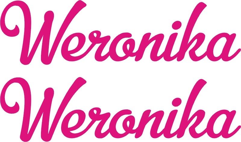 Imię Weronika 2szt naklejki w dowolnym kolorze