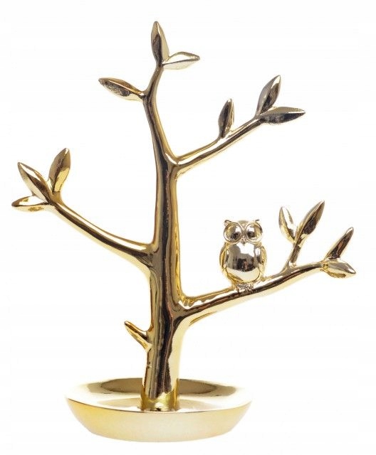 Stojak na biżuterię ekspozytor złoty drzewko