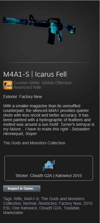 CS:GO SKIN M4A1-S | Icarus Fell (FN)