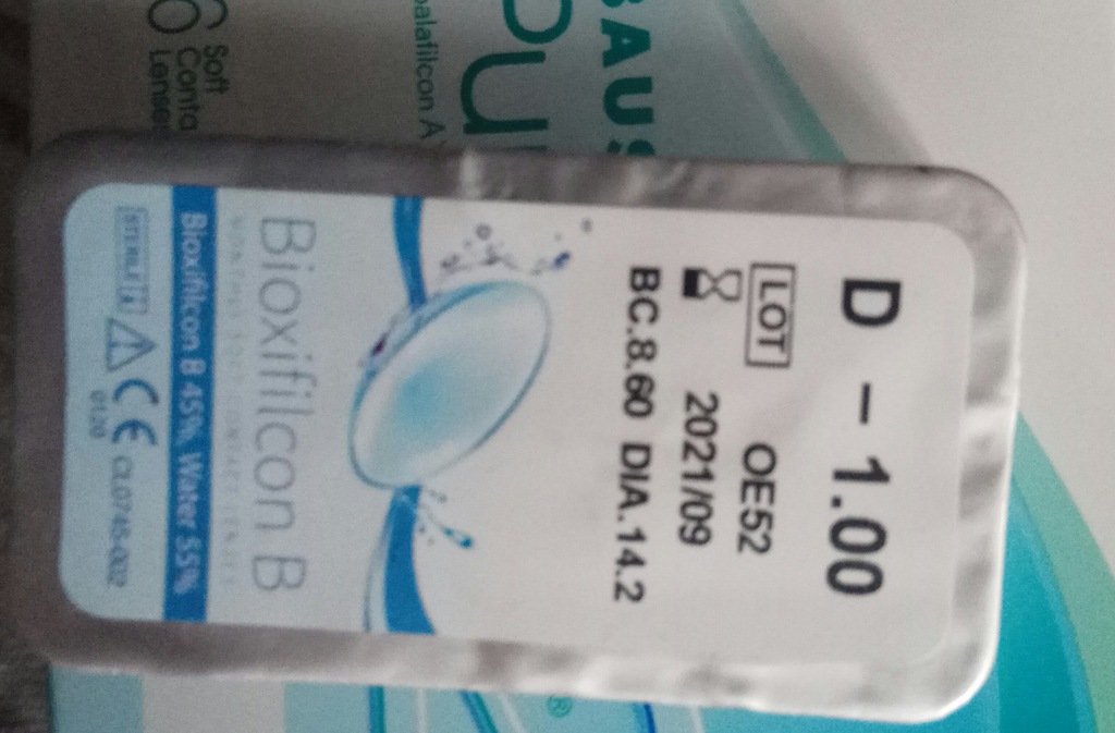 Soczewki AquaView Moist cylinder -1, BC 8,6