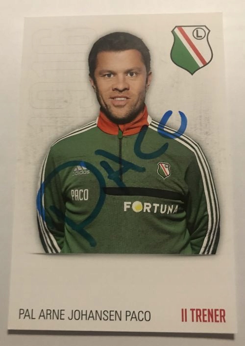 Pal Arne Johansen Paco Legia Warszawa autograf