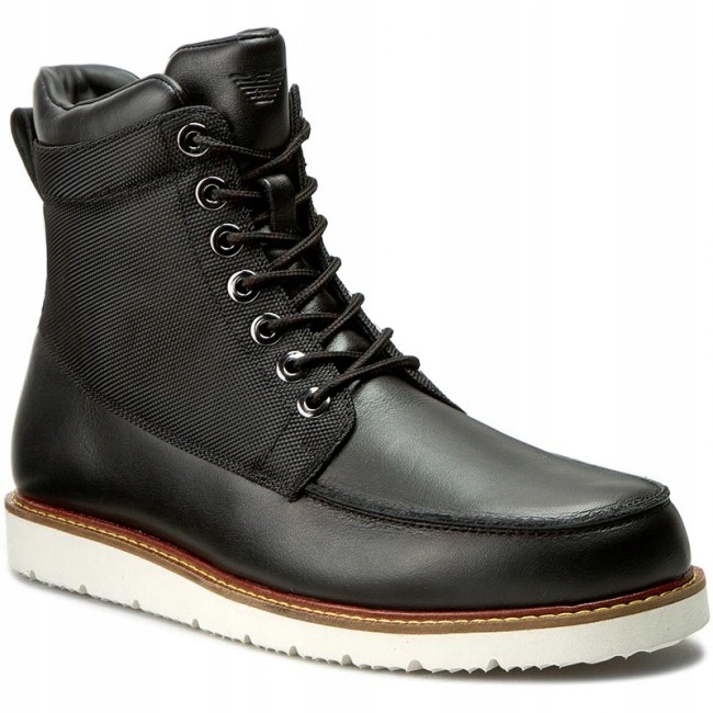 ARMANI JEANS 935052 Nero CZARNE - SKÓRA - r.46