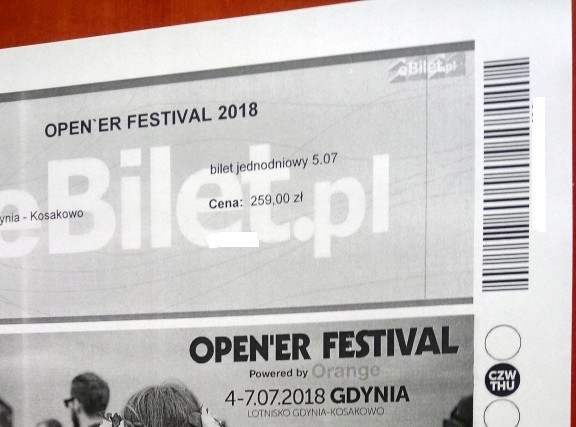 DWA BILETY opener open'er DEPECHE MODE 5.07.2018