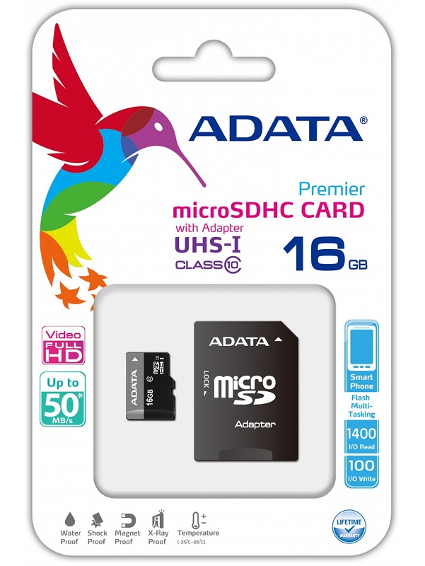 T-Flash microSD 16GB CLASS 10 ADATA KARTA PAMIĘCI