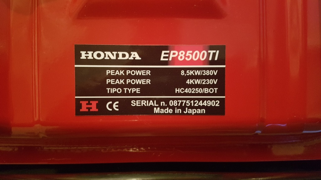 Agregat prądotwórczy Honda EP8500TI 7248583337