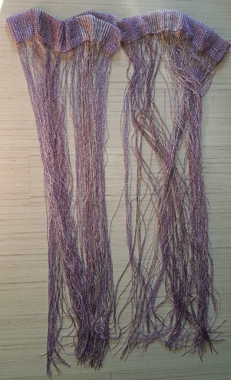 Firany makarony fioletowe 2 x 100 cm wysokość 115