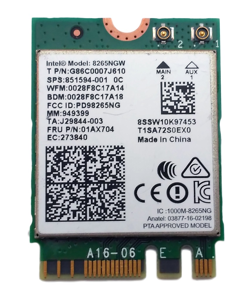 Karta Wifi Intel 8265NGW