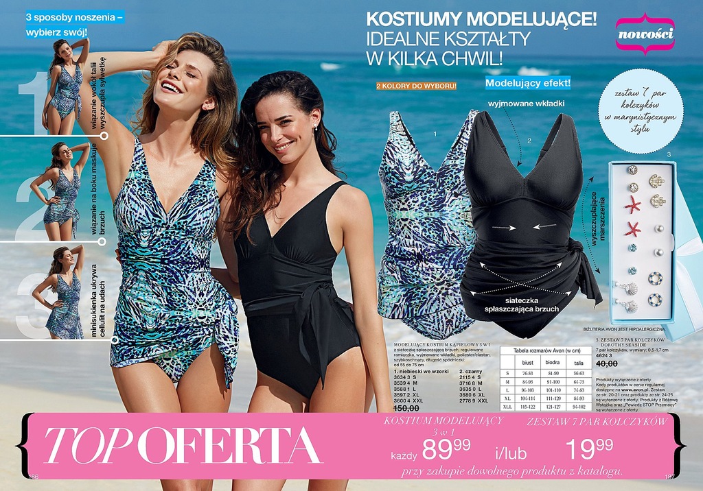AVON STRÓJ KĄPIELOWY MODELUJĄCY 3 W 1 NOWY S AVON STRÓJ KĄPIELOWY MODELUJĄCY 3 W 1 NOWY S