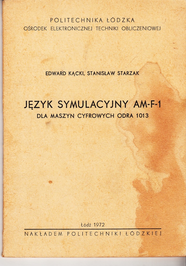 Język symulacyjny AM-F-1 Odra 1013 komputer