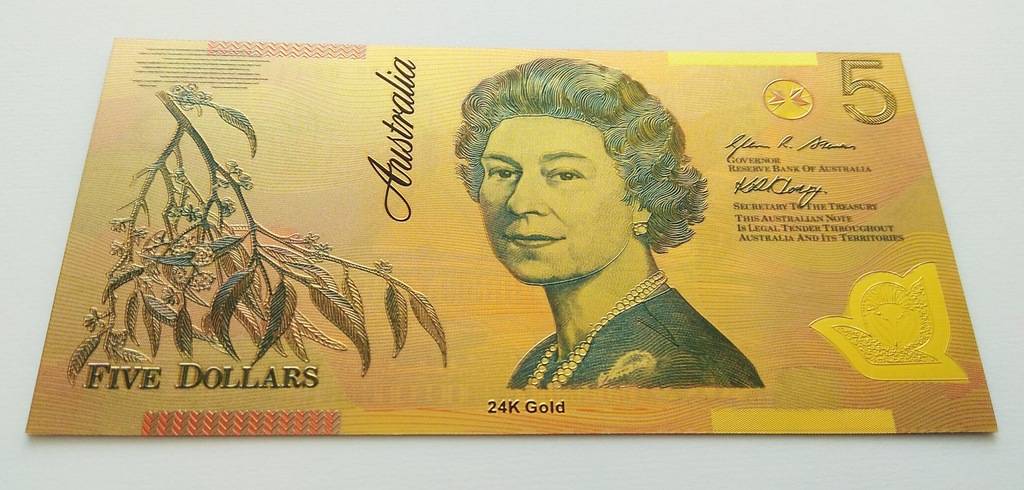 AUSTRALIA - 5 dolarów - Au plated kolor