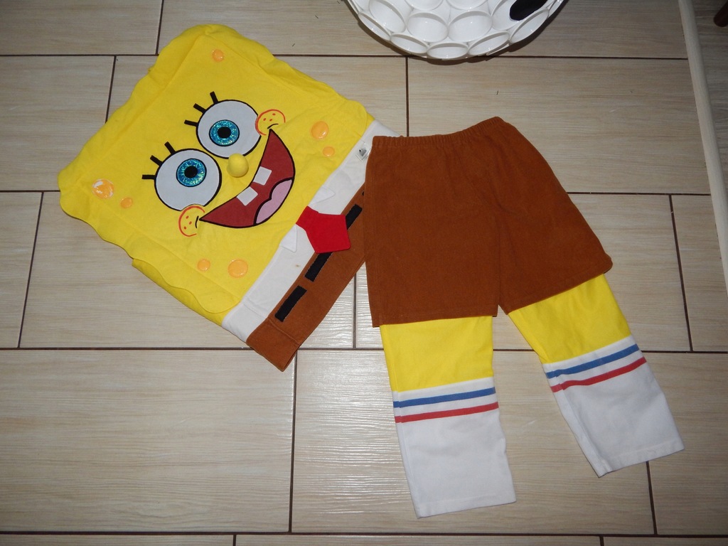 spongebob Kanciastoporty strój na przebranie 5-7 l