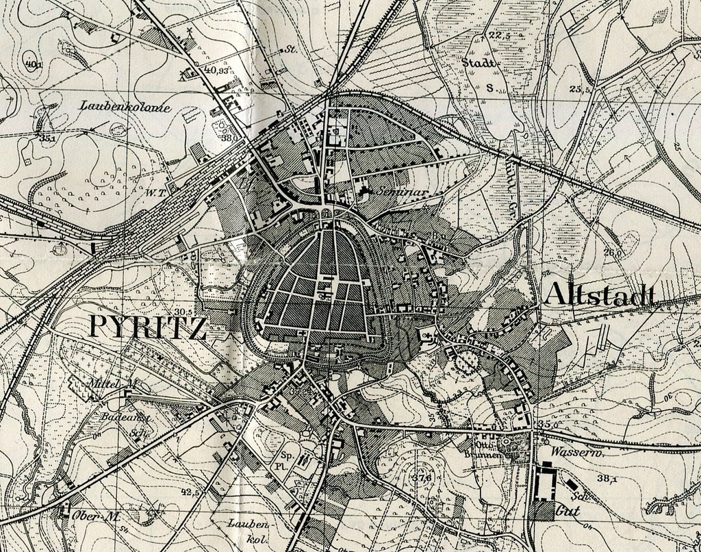 PYRZYCE / PYRITZ :: mapa wojskowa : 1934-1945