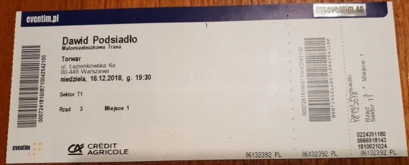 Bilety na koncert Dawida Podsiadło Warszawa 18.12
