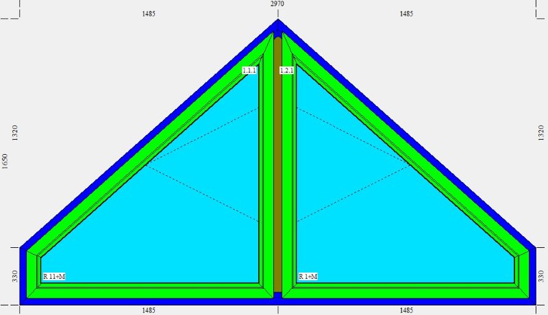 Trapez trapezowe okno Orzech PCV OknoPlus
