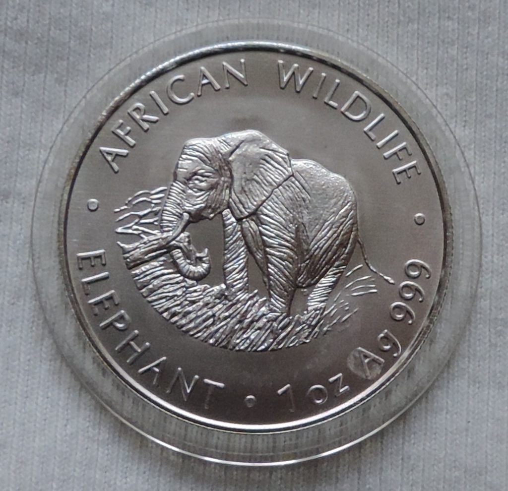 ZAMBIA 1998 słoń 1 oz Ag 999 