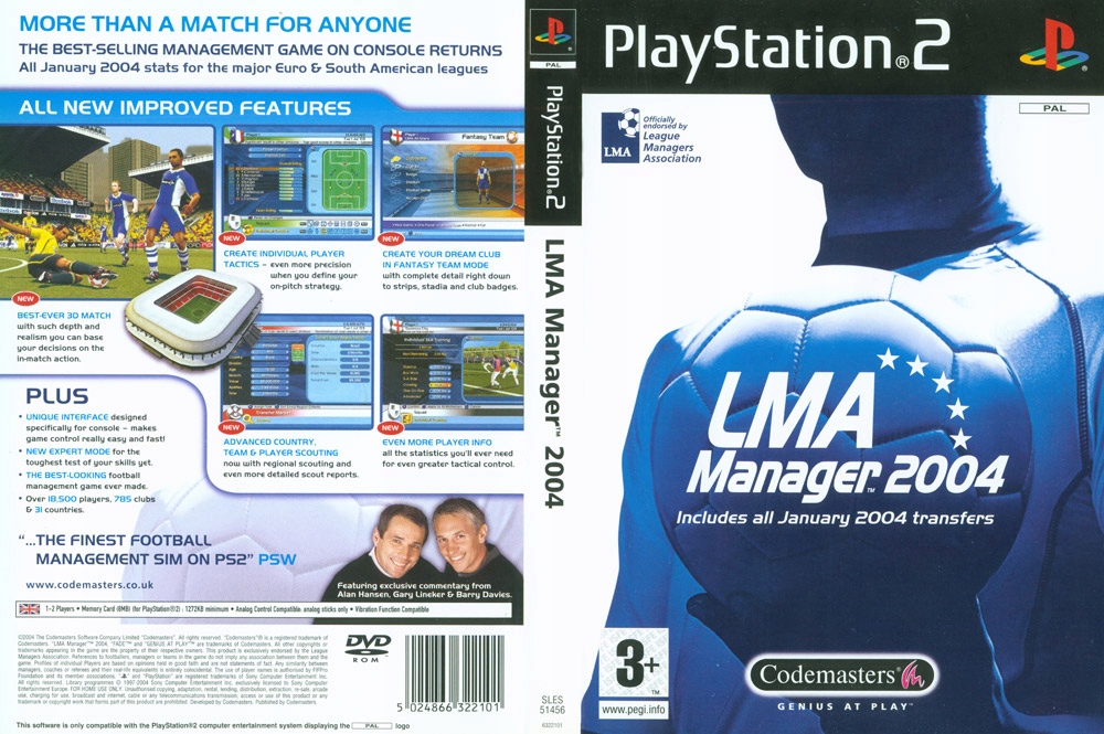 LMA MANAGER 2004 PS2