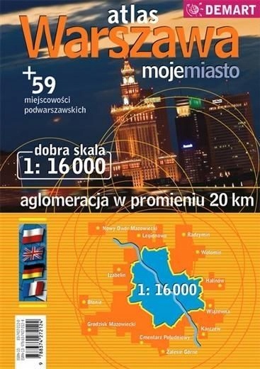 Atlas Warszawa+59 miejscowości plan miasta Mapa
