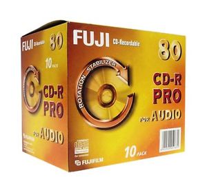 B343 10 Sztuk Płyt CD-R PRO AUDIO 80min Fuji