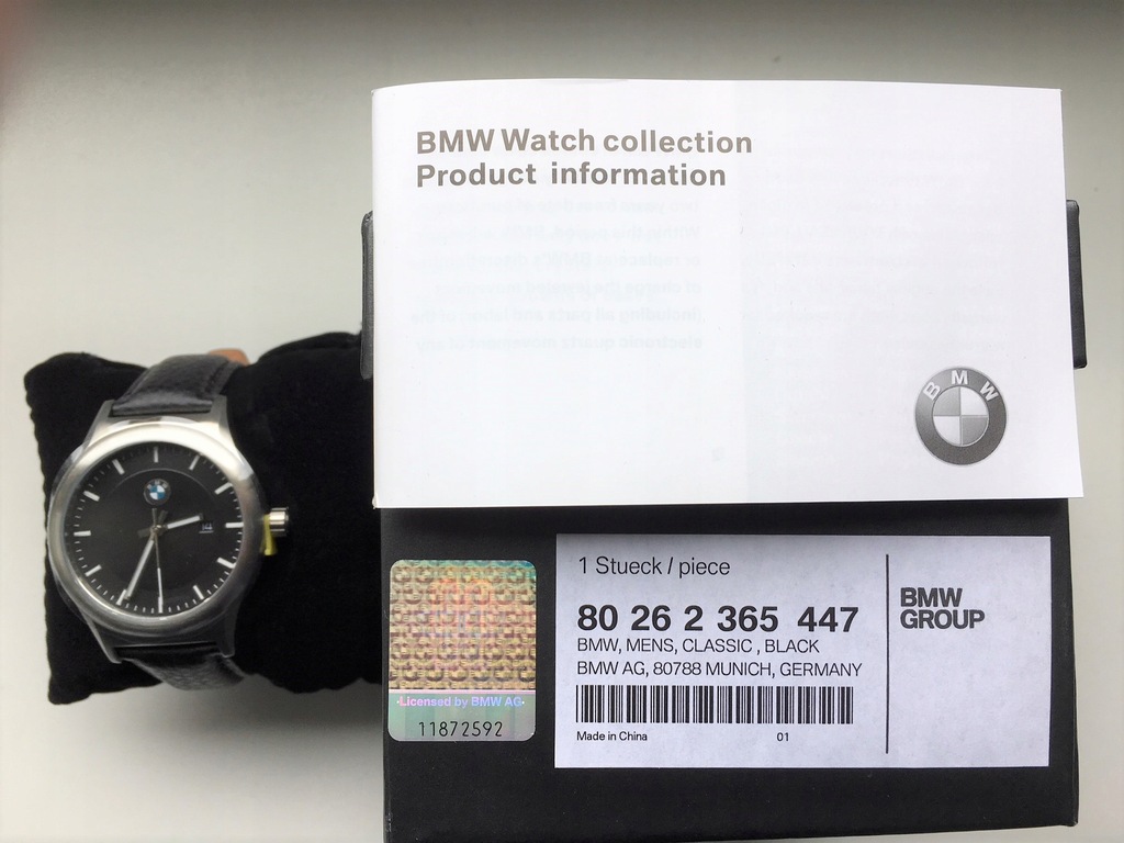 Zegarek męski BMW Classic 80262365447 czarny skóra