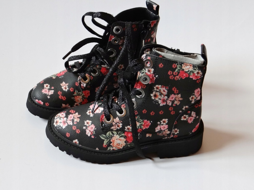 ZARA BUTY BOTKI GLANY W KWIATKI NOWE R.28 17 ,5 CM