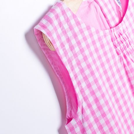 Coccodrillo śliczna sukienka w różową kratkę 110