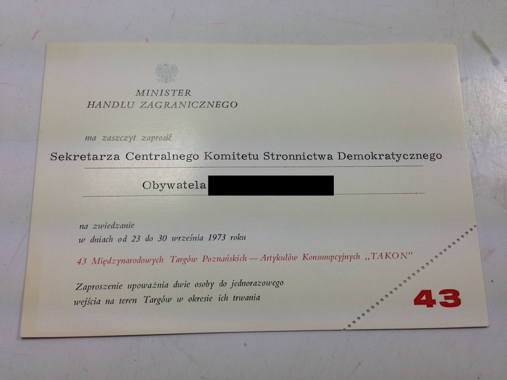 MIN HANDLU ZAGRANICZNEGO ZAPROSZENIE TARGI POZNAŃ