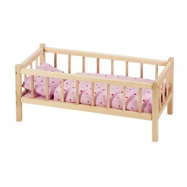 GOKI RA107 Drewniane łóżeczko dla lalek pojedyncze