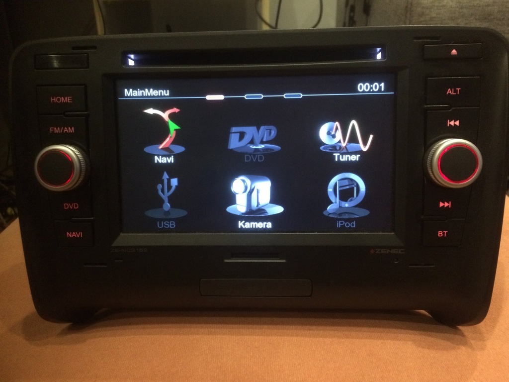 Audi TT 8J Nawigacja ZENEC DVD MP3 GPS RNS-E USB