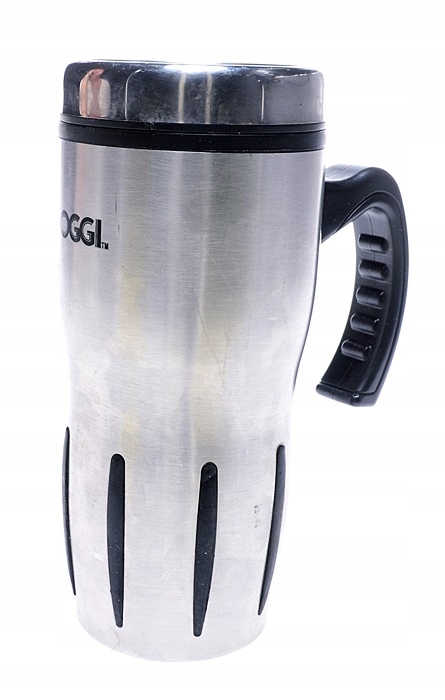 5580-18 ..OGGI... d#k KUBEK TERMICZNY SREBRNY 18cm