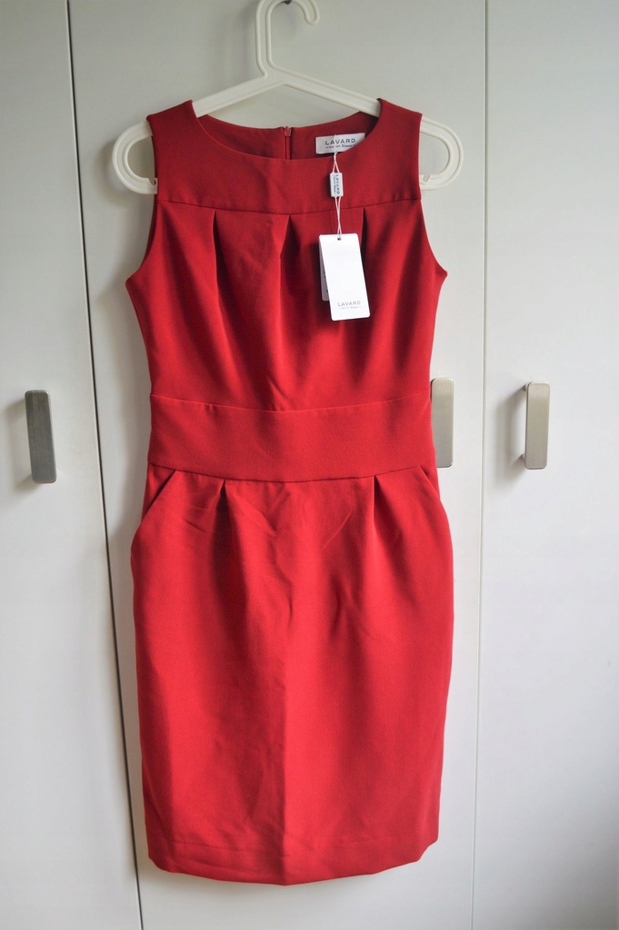 LAVARD ekskluzywna sukienka M czerwona nowa. - 7437457474 - oficjalne  archiwum Allegro