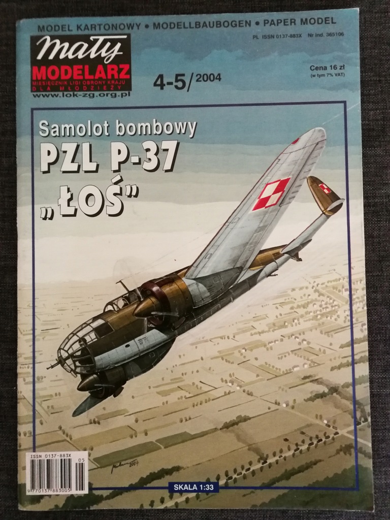 Mały Modelarz nr 4-5/2004 - samolot PZL P-37 ŁOŚ