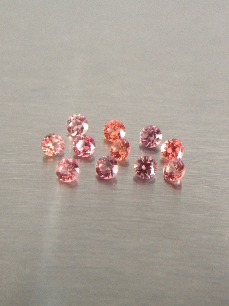 SZAFIR NATURALNY POMARAŃCZOWO-RÓŻOWY 2 MM