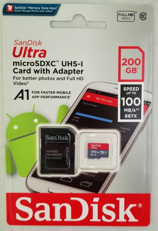 KARTA PAMIĘCI SANDISK ULTRA 200GB 100MB/S