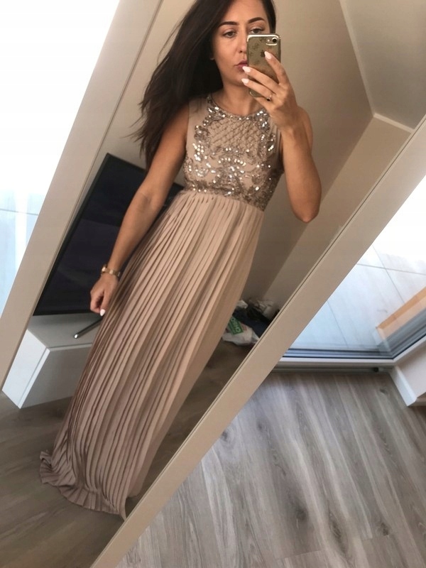 Asos maya nowa sukienka maxi plisowana 36 S długa