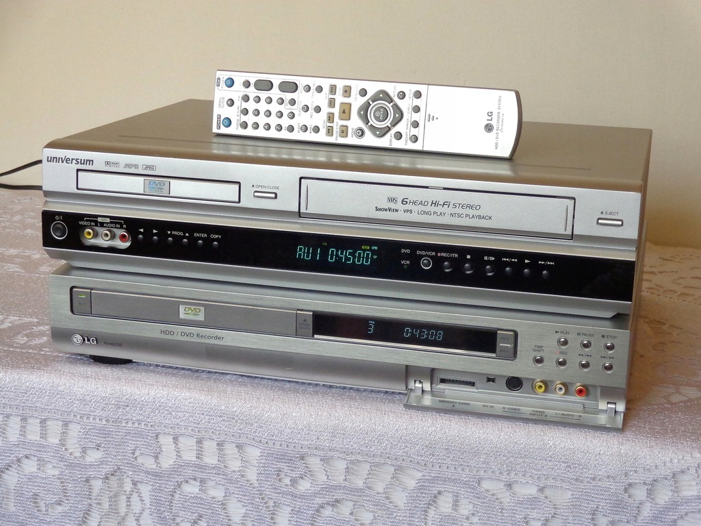 LG NAGRYWARKA DVDHDD + VCR Przegraj VHS na DVD 7672339965 oficjalne archiwum Allegro