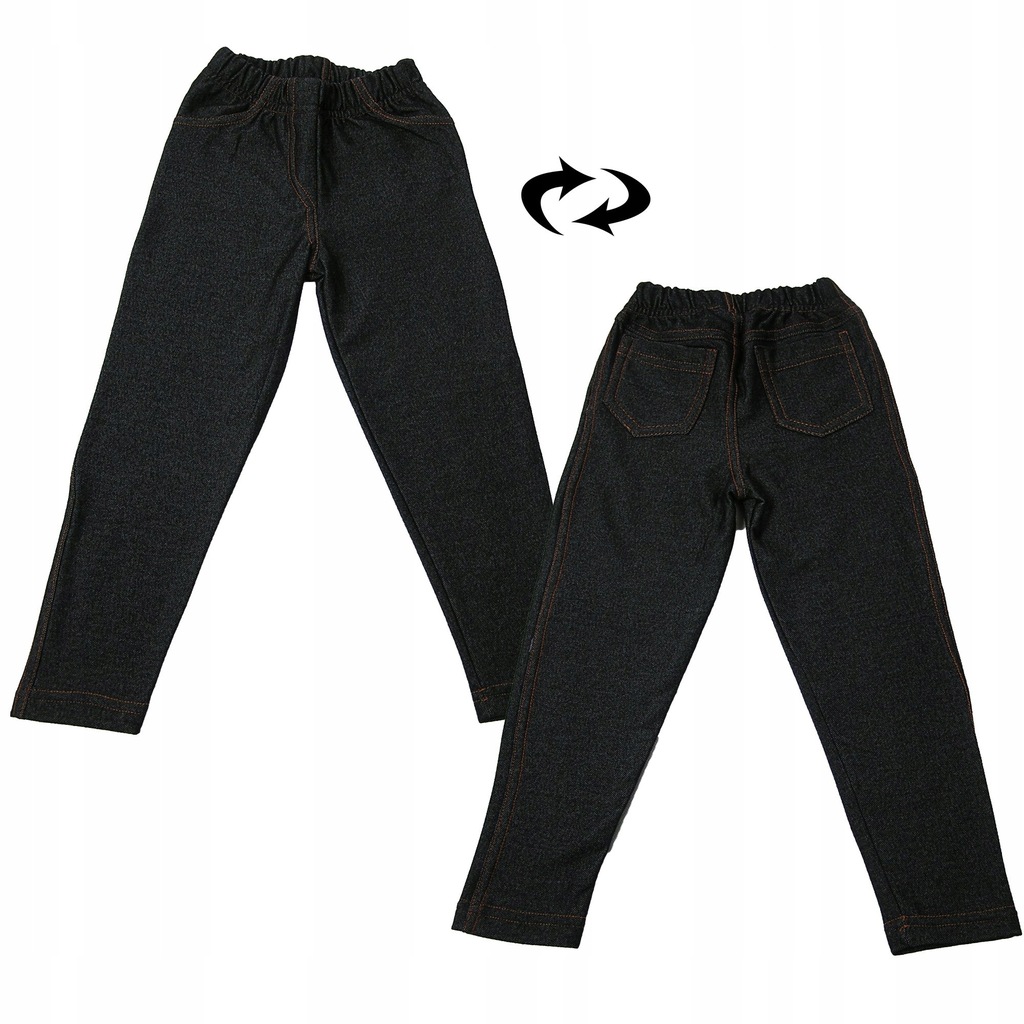 Getry, legginsy typu jeans - czarny - 152