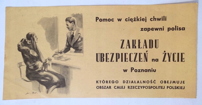 STARA REKLAMA UBEZPIECZENIA NA ŻYCIE POZNAŃ