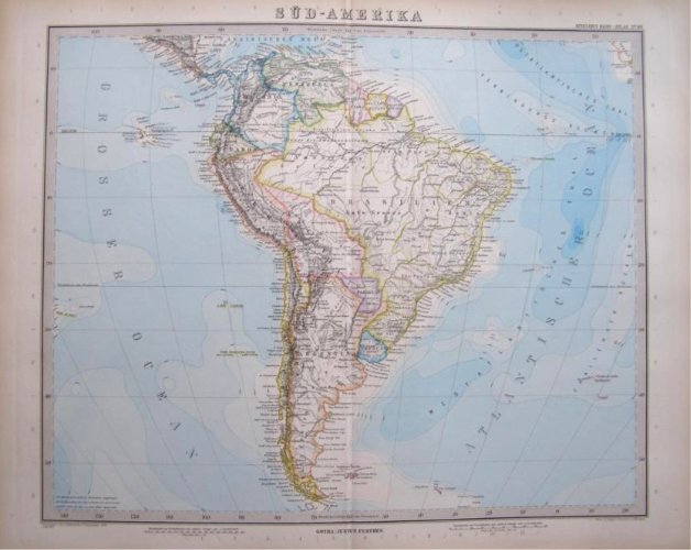 AMERYKA POŁUDNIOWA mapa z 1899 r ORYGINAŁ