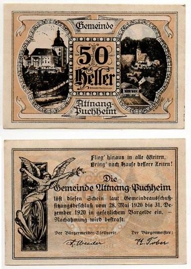 AUSTRIA / ATTNANG - PURHHEIM 1920 50 HELLER
