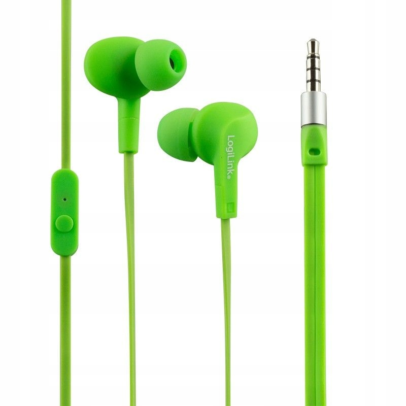 Słuchawki douszne z mikrofonem ochrona IPX6, zielo