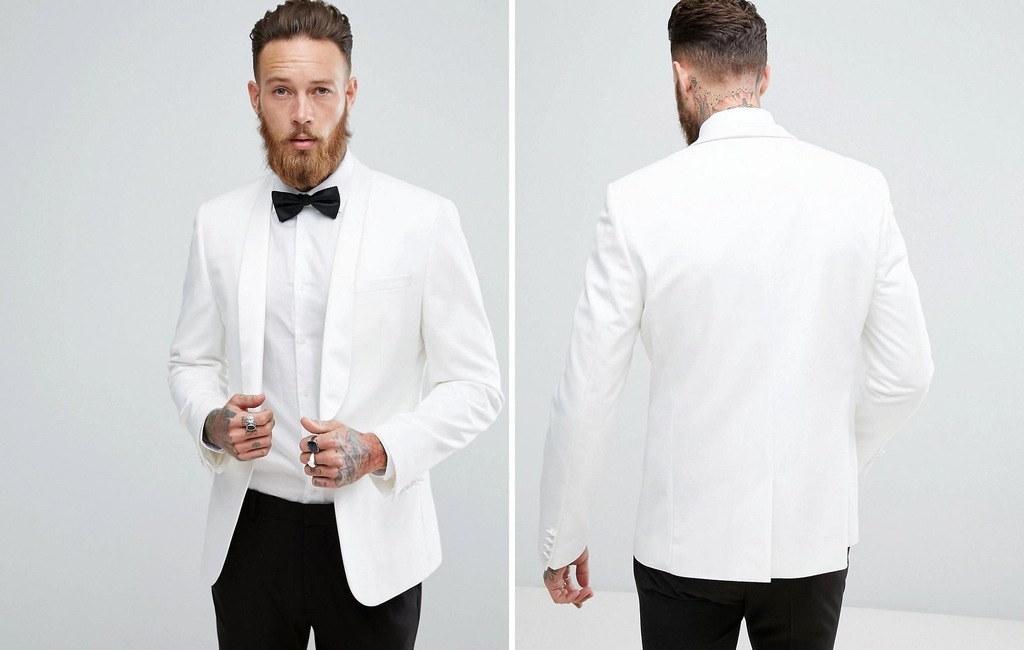 D006C06 BIAŁA MARYNARKA MĘSKA ELEGANCKA 42