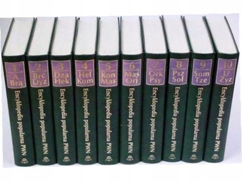 Encyklopedia Popularna PWN 10 Tomów - 1997 24h wys