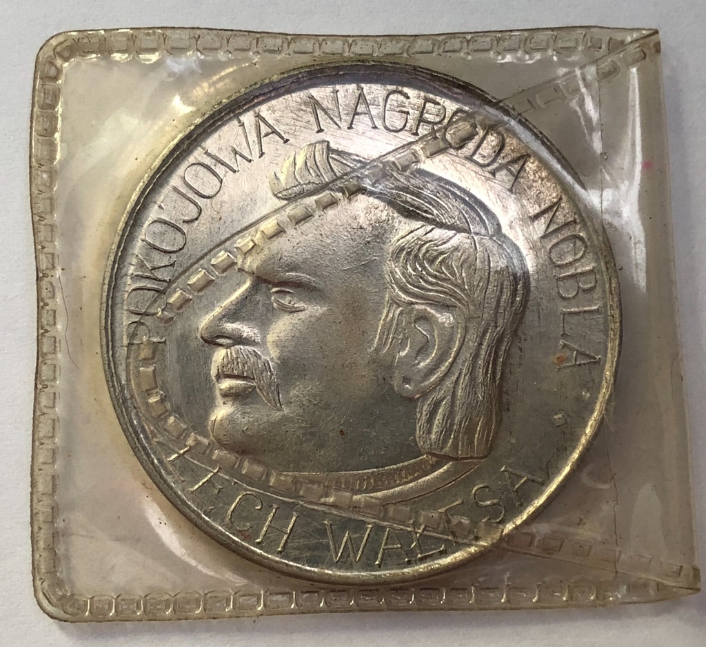 Medal Pokojowa Nagroda Nobla 1983 Lech Wałęsa - 7177075326 ...