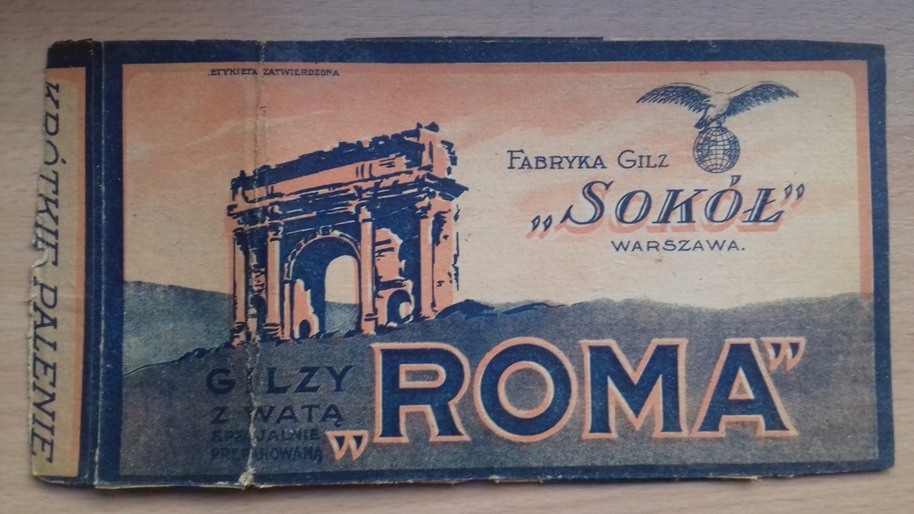 FABRYKA GILZ SOKÓŁ WARSZAWA etykieta pudełka 30-te