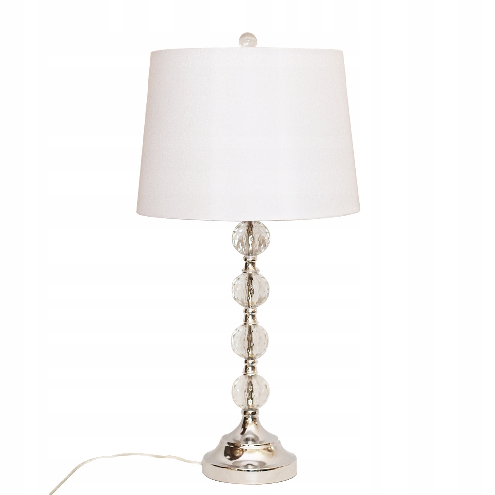 nowoczesna LAMPA z KRYSZTAŁKAMI SREBRNA BIAŁA