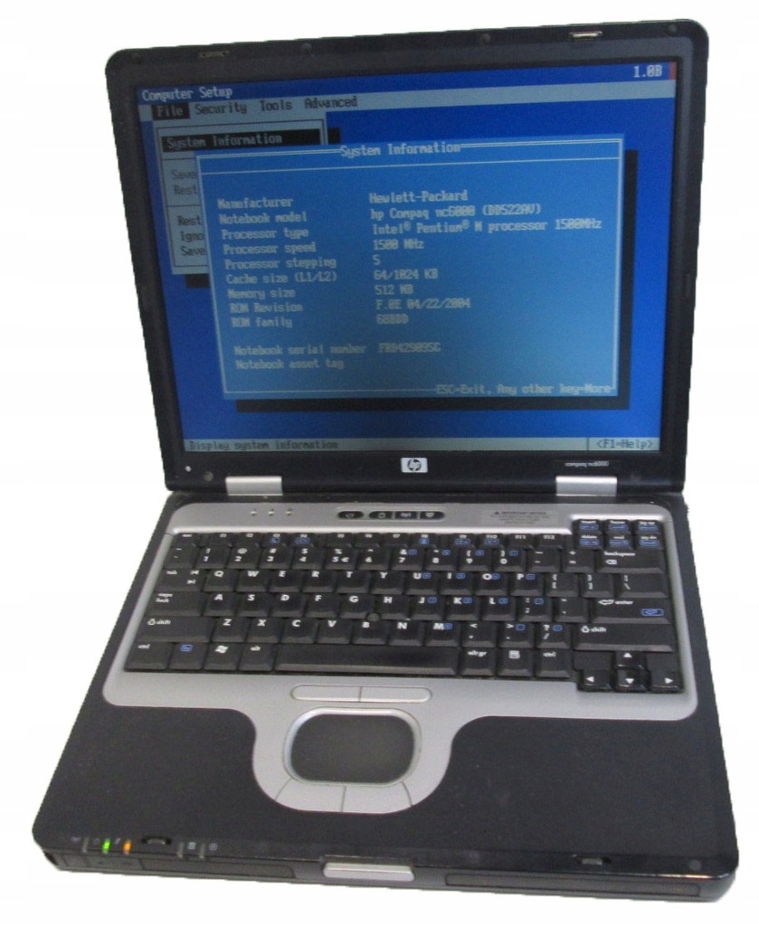 HP Compaq nc6000 PM 1,5GHz 512MB brak HDD _3204