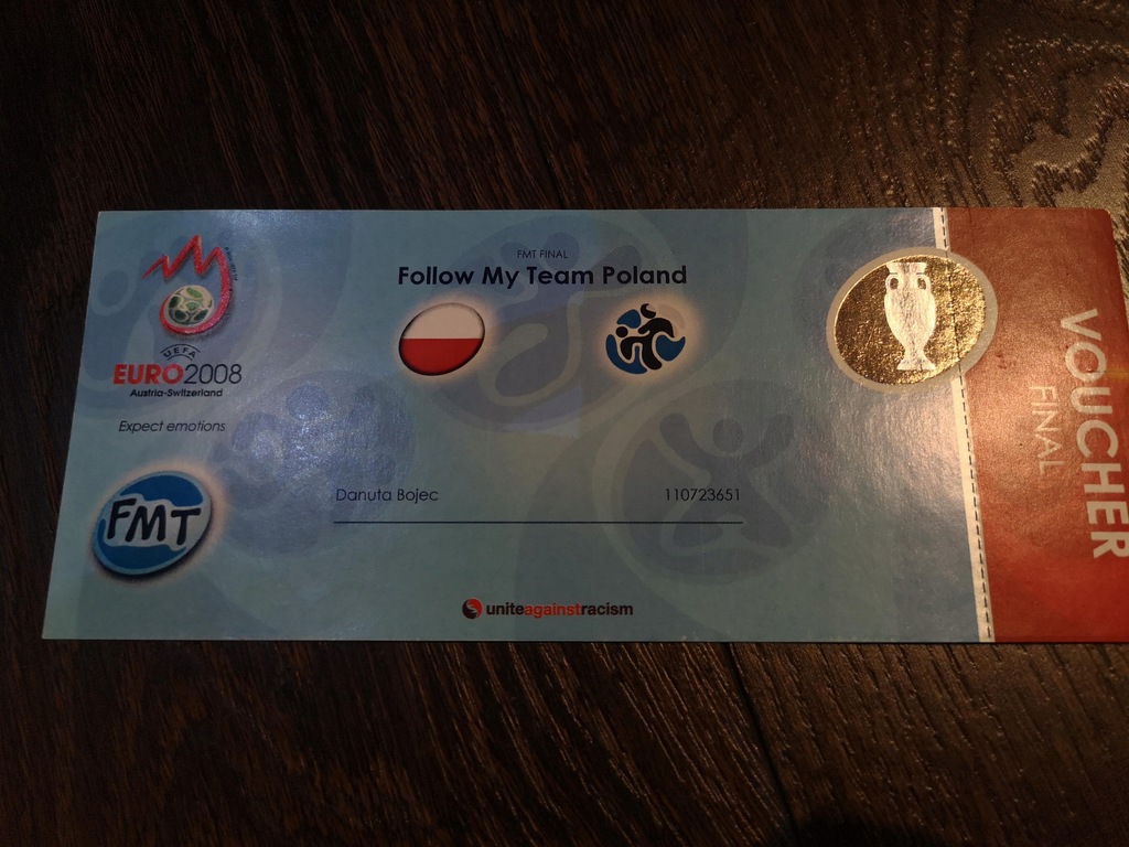 Voucher Finał EURO 2008 POLSKA Mistrzostwa Europy