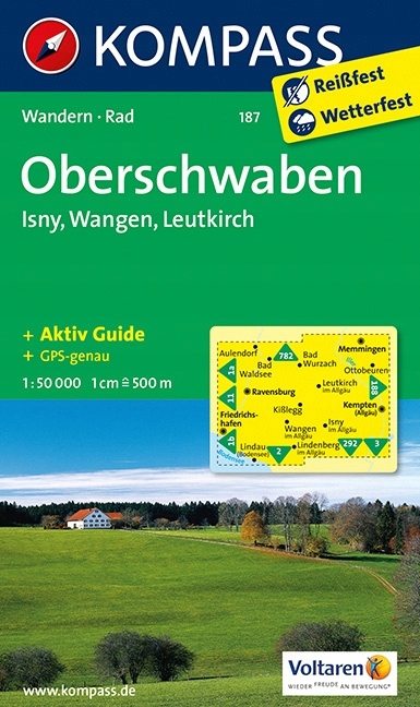 Niemcy Oberschwaben, Górna Szwabia Mapa Turystyczn