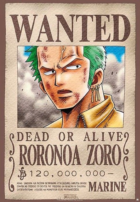 One Piece Wanted Roronoa Zoro Plakat Oficjalne Archiwum Allegro