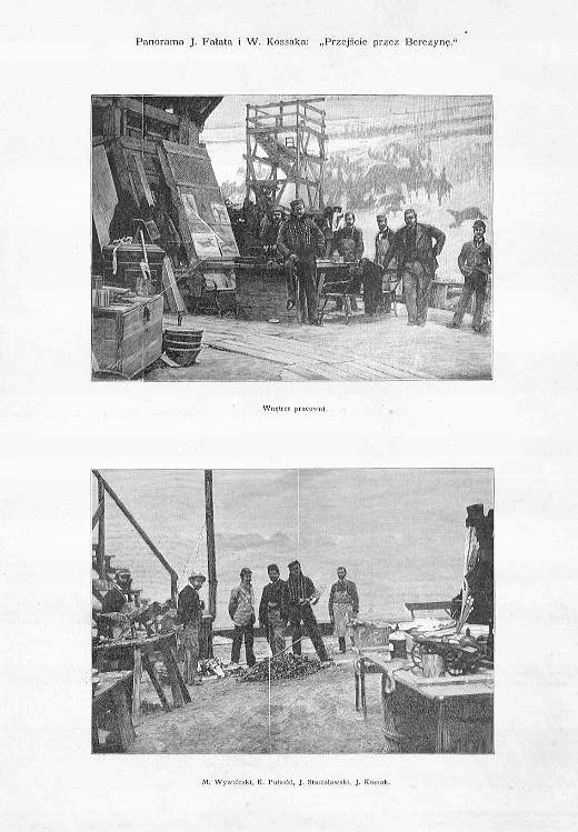 drzeworyty 1896 Berezyna Panorama J. Fałata i W. K